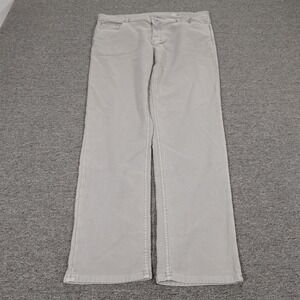 Faherty Jeans Mens 40x32 Gray Light Wash Straight Stretch Denim Casual Pants